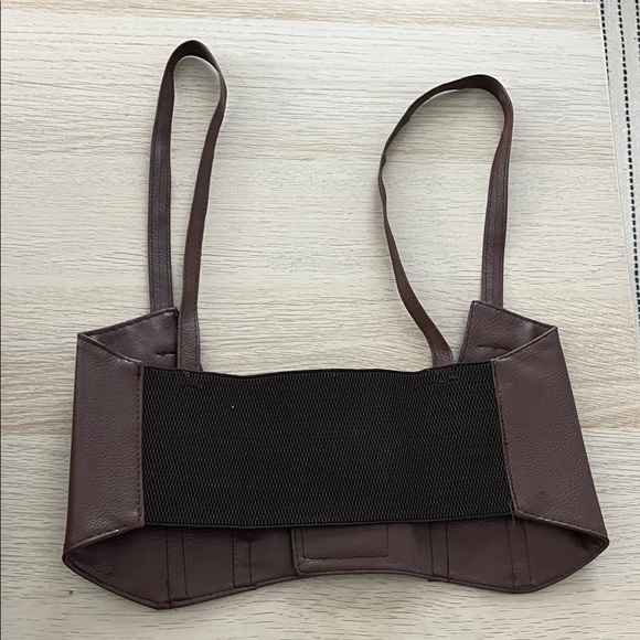 Brown Leather Buckle Corset Top - Picture 2 of 2